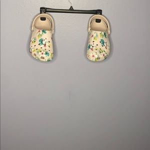 floral crocs